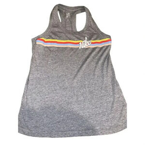 Nike Women's XS Gray Striped Racerback Tank Top Casual Summer Wear